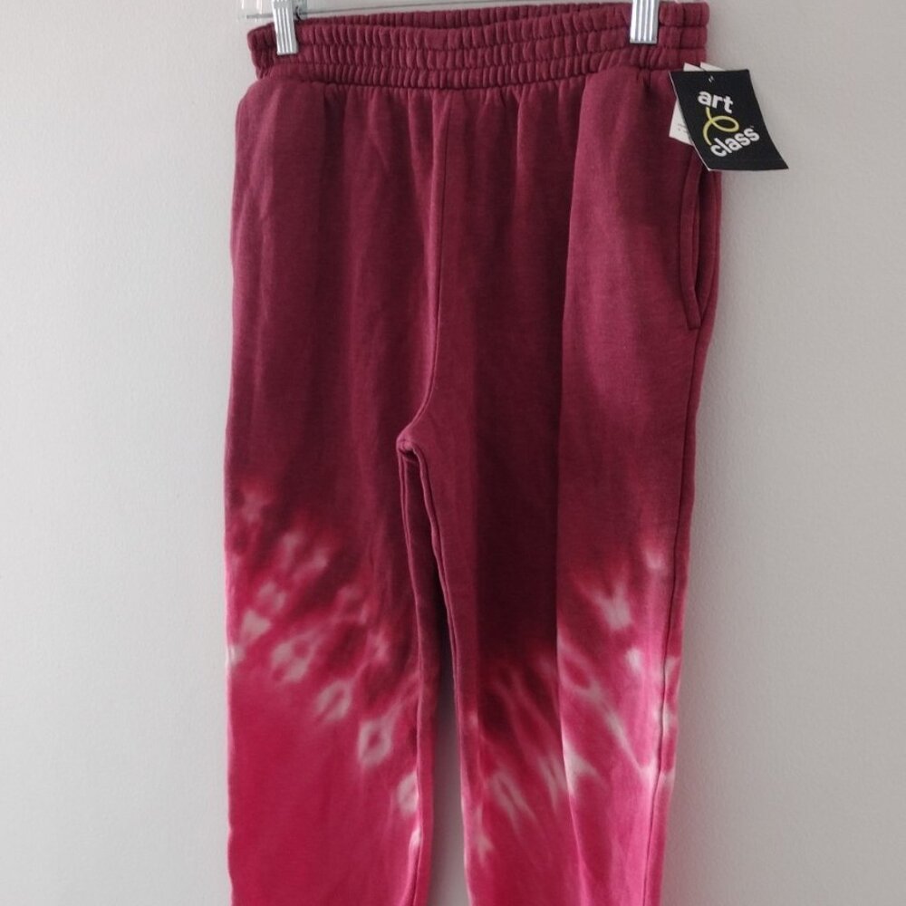 NEW Art Class Kid's Red Cozy Tie Dye Jogger Sweatpants Size XL (14)